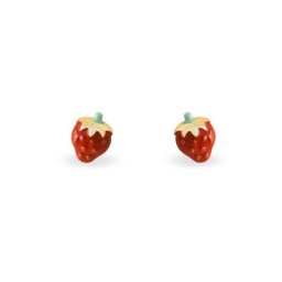 Boucles D'oreilles Puces Fraise Or Jaune