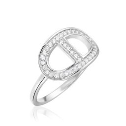 Bague Argent Blanc Caprina Oxydes De Zirconium