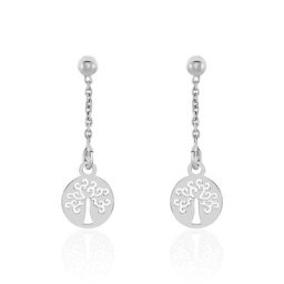 Boucles D'oreilles Pendantes Audrey-rose Argent Blanc
