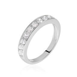 Demi-alliance Or Blanc Valentine Diamant Synthetique
