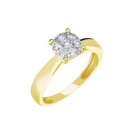 Bague Charlène Or Jaune Diamant Synthetique