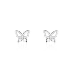 Boucles D'oreilles Puces Cyprian Argent Blanc Oxyde