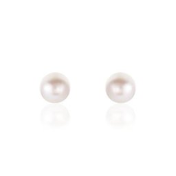 Boucles D'oreilles Puces Kesya Nacres Bouton Or Jaune Perle De Culture
