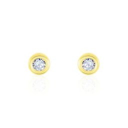 Boucles D'oreilles Puces Eden Serti Pneu Or Jaune Oxyde De Zirconium