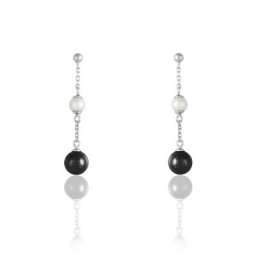 Boucles D'oreilles Pendantes Lucia Cera Argent Blanc Perle De Culture
