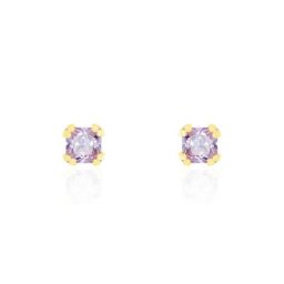 Boucles D'oreilles Puces Doreen Carre Or Jaune Oxyde De Zirconium