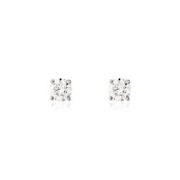 Boucles D'oreilles Puces Victoria Platine Blanc Diamant