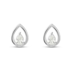 Boucles D'oreilles Puces Argent Blanc Temusio Oxydes De Zirconium