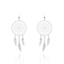 Boucles D'oreilles Pendantes Misalie Argent Blanc