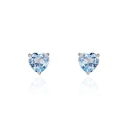 Boucles D'oreilles Puces Salona Or Blanc Topaze