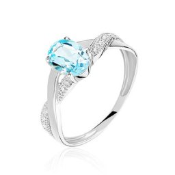 Bague Candice Or Blanc Topaze