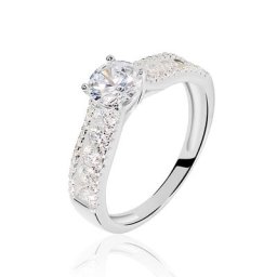 Bague Solitaire Hamane Argent Blanc Oxyde De Zirconium