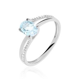 Bague Marie-eva Or Blanc Topaze Et Oxyde De Zirconium