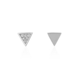 Boucles D'oreilles Puces Bartoumieu Argent Blanc Oxyde De Zirconium
