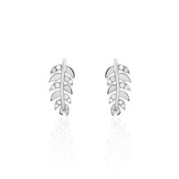 Boucles D'oreilles Puces Jade Argent Blanc Oxyde De Zirconium