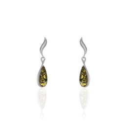 Boucles D'oreilles Pendantes Argent Blanc Odilon Ambre