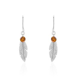 Boucles D'oreilles Pendantes Argent Blanc Adriane Ambres