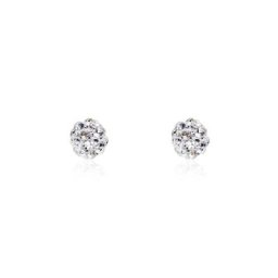 Boucles D'oreilles Puces Fidelia Boule Or Jaune Boules Cristal