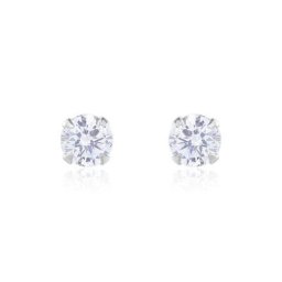 Boucles D'oreilles Puces Laena Argent Blanc Oxyde De Zirconium