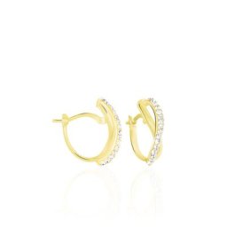 Créoles Ursella Or Jaune Strass