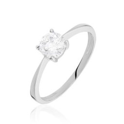 Bague Solitaire Abriel Or Blanc Oxyde De Zirconium