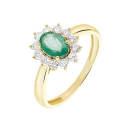 Bague Vladimir Or Jaune Emeraude Et Diamant
