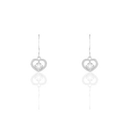 Boucles D'oreilles Pendantes Nalan Argent Blanc Oxyde De Zirconium