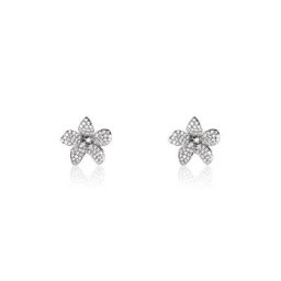 Boucles D'oreilles Puces Argent Blanc Catherine Oxydes De Zirconium