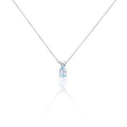 Collier Teresa Or Blanc Topaze Et Diamant