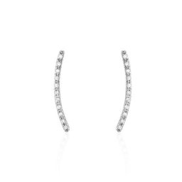 Bijoux D'oreilles Eleana Or Blanc Oxyde De Zirconium