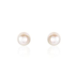 Boucles D'oreilles Puces Suki Rondes Nacres Or Jaune Perle De Culture