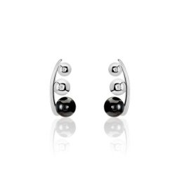 Bijoux D'oreilles Cleya Argent Blanc Céramique