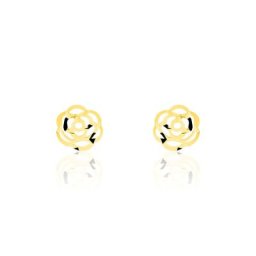 Boucles D'oreilles Puces Philine Fleur Or Jaune