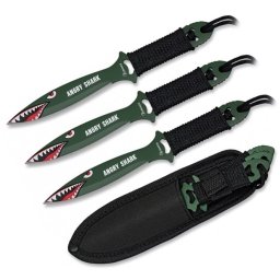 Lot 3 couteaux de lancer 19cm ANGRY SHARK