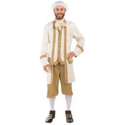buttinette Déguisement baroque pour hommes, crème/or