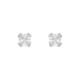 Boucles D'oreilles Puces Or Blanc Oxyde De Zirconium