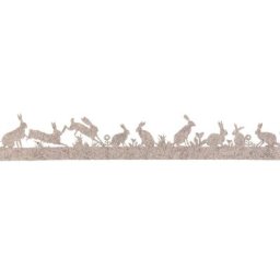 Ruban en feutrine ""lapins"", beige, 70 mm, 2 m