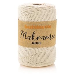 buttinette Corde pour macramé, écru, torsion triple, épaisseur : 3 mm, 150 m
