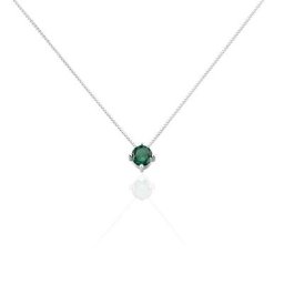Collier Dwight Argent Blanc Oxyde De Zirconium Vert