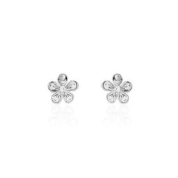 Boucles D'oreilles Puces Locmae Argent Blanc