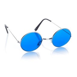 Lunettes ""hippie"", 4,5 cm Ø, bleu