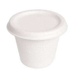 Pot sauce avec couvercle en cellulose naturelle fibre de canne
