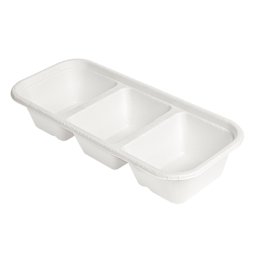 Barquette 3 compartiments en cellulose naturelle fibre de canne