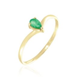 Bague Solitaire Or Jaune Urana Emeraude