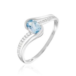 Bague Or Blanc Anja Topaze