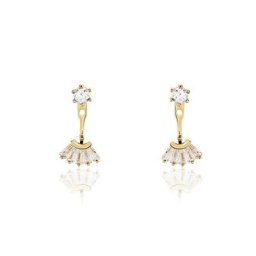 Bijoux D'oreilles Plaqué Or Jaune Allon Oxydes De Zirconium