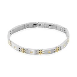 Bracelet Acier Blanc Et Plaqué Or Antero
