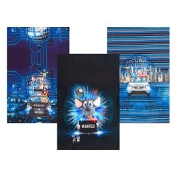 Panel sweat ""souris policier"", bleu/multicolore