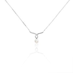 Collier Or Blanc Proximae Perle De Culture Oxydes De Zirconium