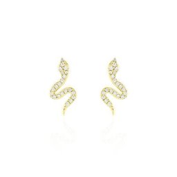 Boucles D'oreilles Pendantes Dorilis Or Jaune Oxyde De Zirconium